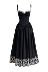 Parisian Midnight Black Midi Dress