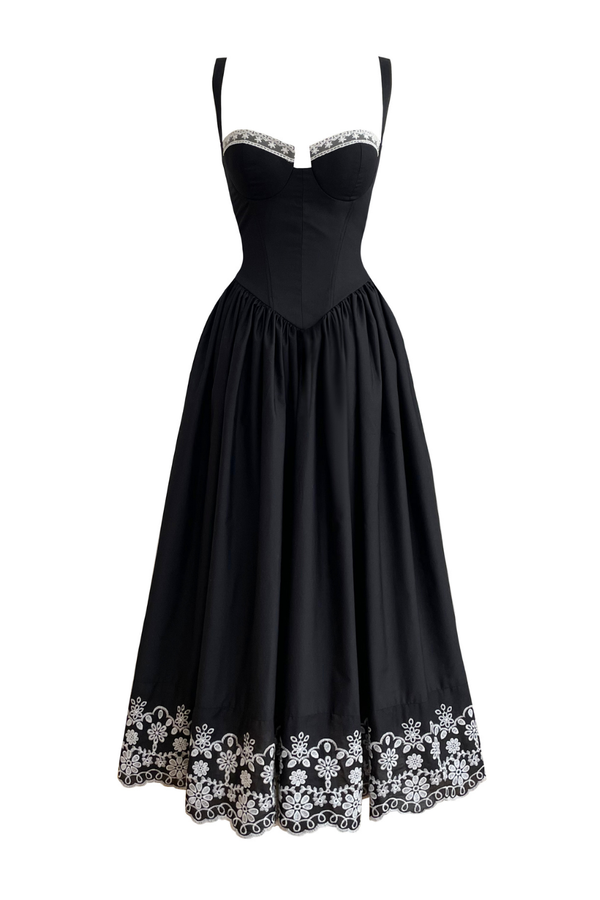 Parisian Midnight Black Midi Dress