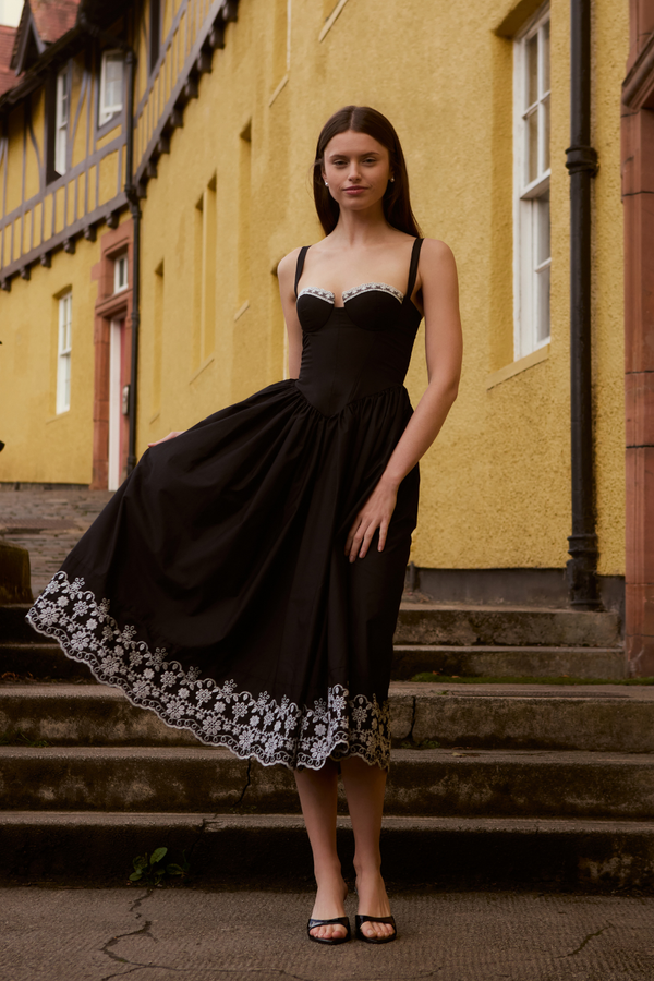 Parisian Midnight Black Midi Dress