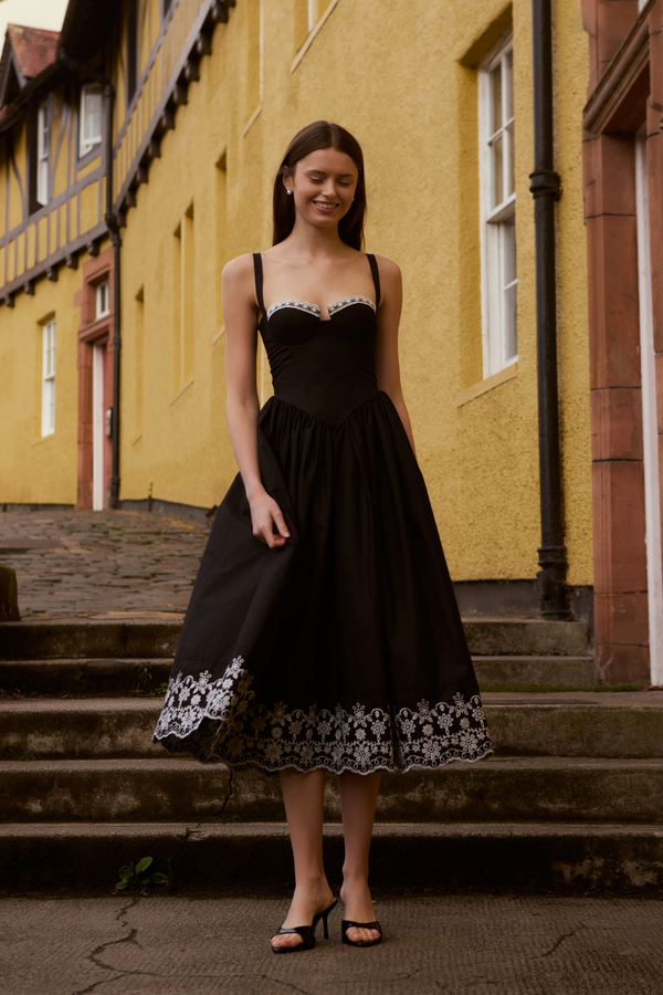 Parisian Midnight Black Midi Dress