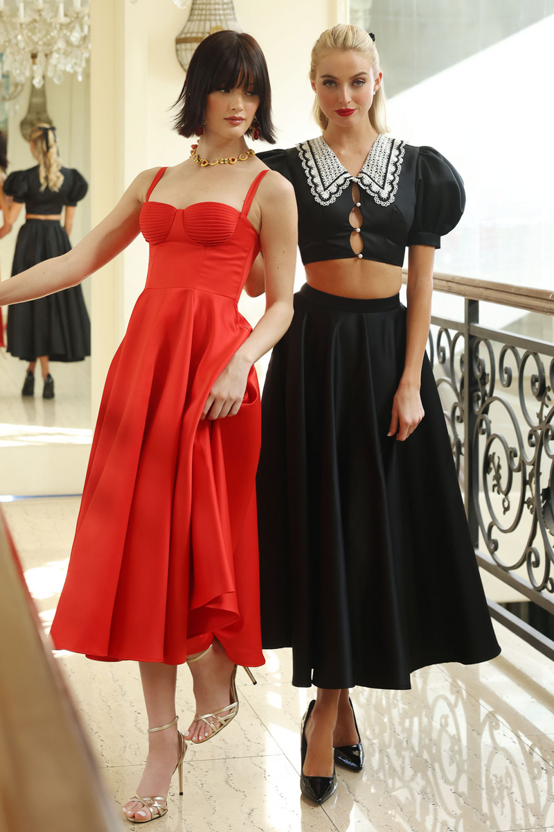 Scarlet Diva Red Midi Dress Adeirlina