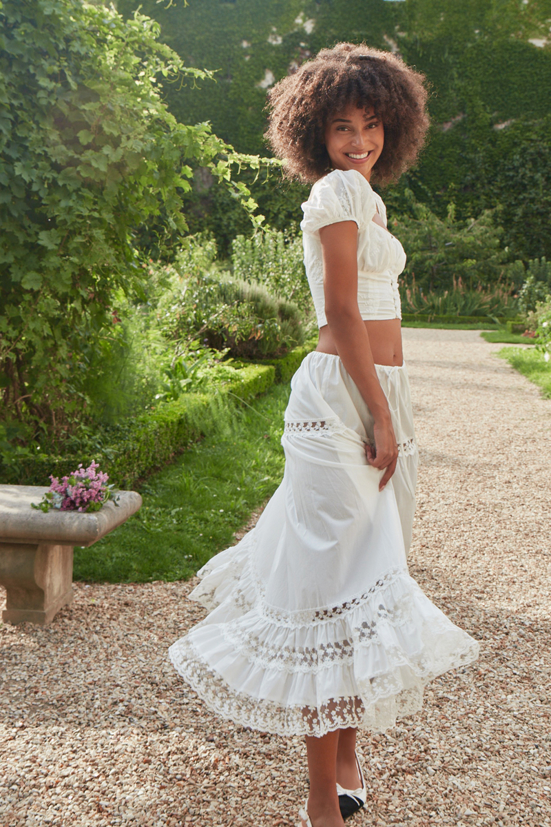 White lace gypsy skirt outlet