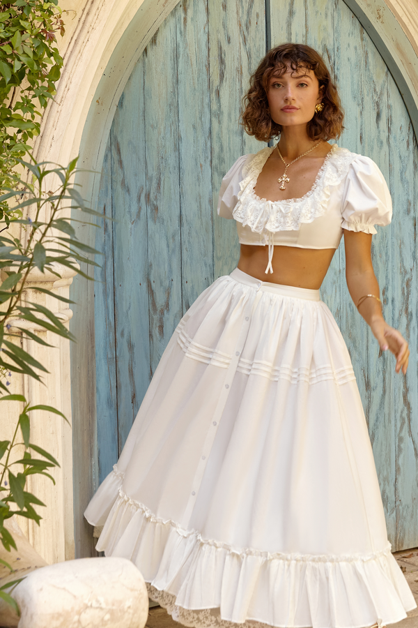 Camellia White Maxi Skirt