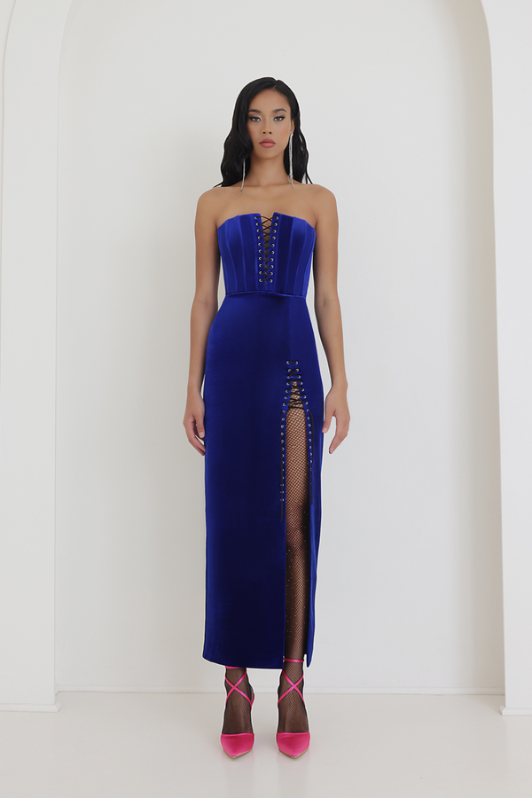 Sapphire Velvet Dress